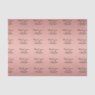 Rose Gold Custom Thank You Business  Tissue Paper