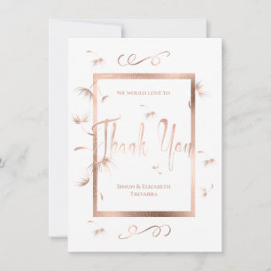 Rose Gold Dandelion Fluff Wedding Thank You