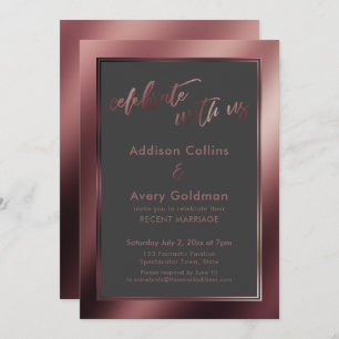 Rose Gold & Dark Grey Celebrate with Us Invitation