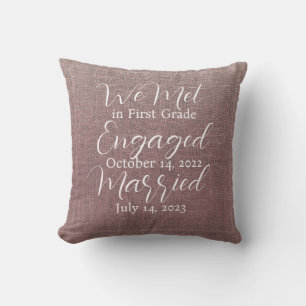 Rose Gold Dates Throw Pillow