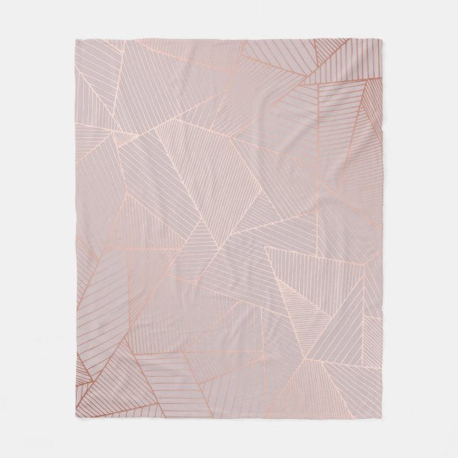 Rose gold decorative background, elegant. fleece blanket (Front)