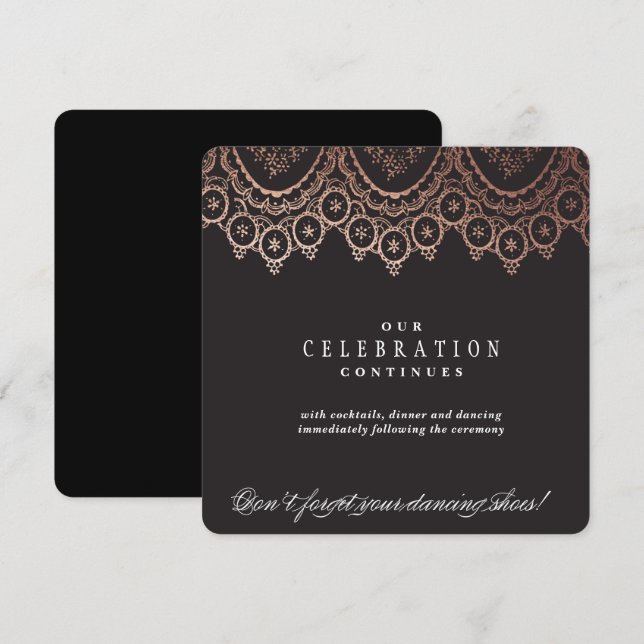 Rose Gold Delicate Wedding Enclosure Card (Front/Back)