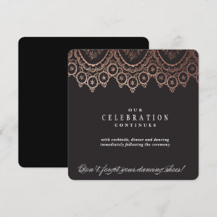 Rose Gold Delicate Wedding Enclosure Card