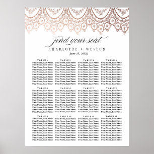 Rose Gold Delicate Wedding Seating Chart