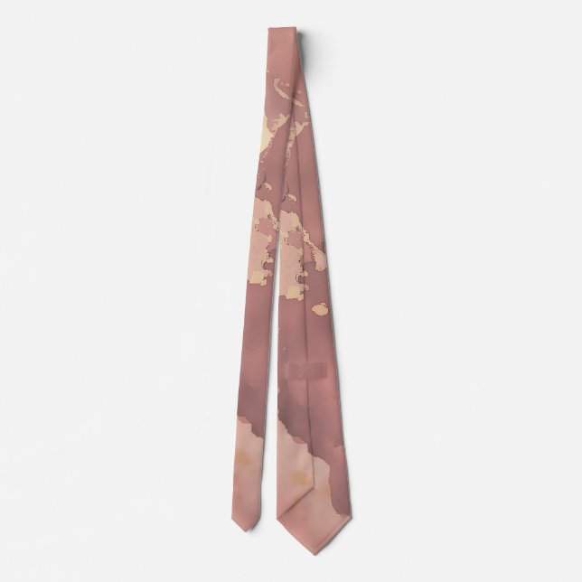 Rose Gold Design Men's Neck Tie (Back)