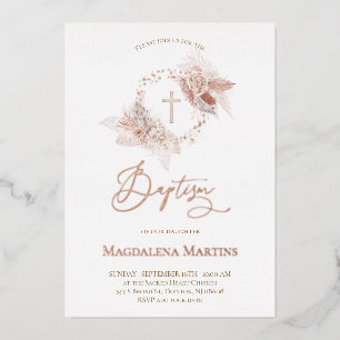 rose gold details Baptism boho flowers
