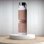 Rose Gold Diamond Glitter Bling Metallic Monogram  Water Bottle<br><div class="desc">This design may be personalised in the area provided by changing the photo and/or text. Or it can be customised by clicking Personalise this Template and then choosing the click to customise further option and delete or change the colour of the background, add text, change the text colour or style,...</div>