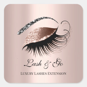 Rose Gold Diamond Makeup Artist Lash Extension  Square Sticker