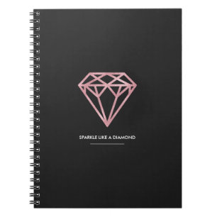 Rose Gold Diamond Notebook
