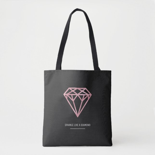 Rose Gold Diamond Tote Bag (Front)