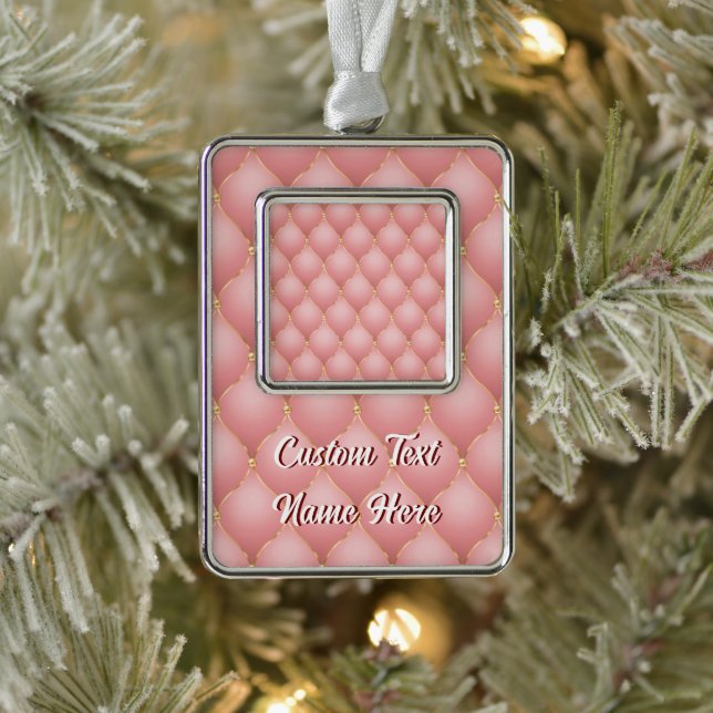 Rose Gold Diamond Tufted Christmas Ornament (Tree)
