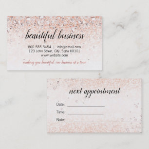 Rose Gold Diamonds Business Card with Appointment