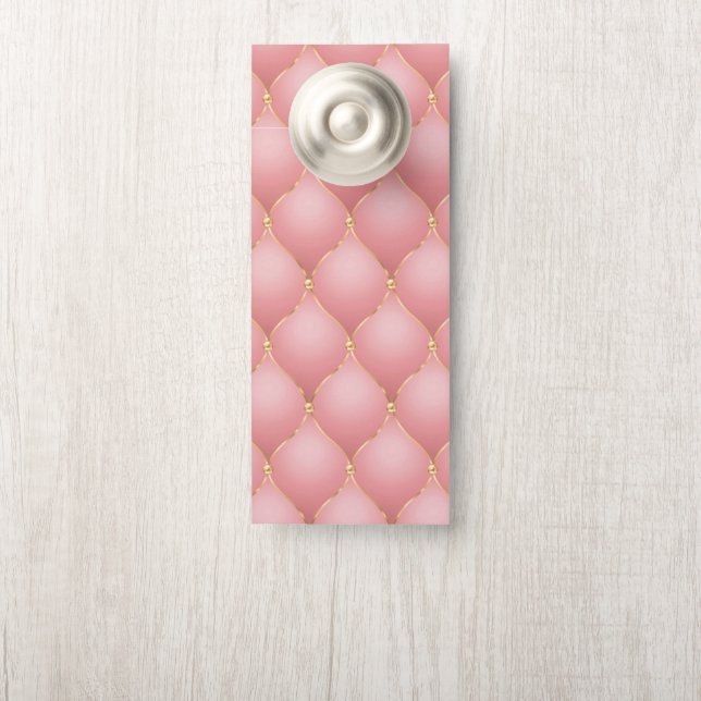 Rose Gold Diamonds Tufted Door Hanger (On Knob)