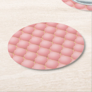 Rose Gold Diamonds Tufted Paper Coaster