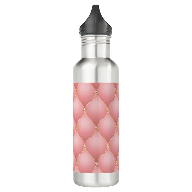 Rose Gold Diamonds Tufted Water Bottle (Left)