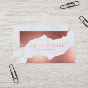 Rose Gold Dipped Marble   Business Card