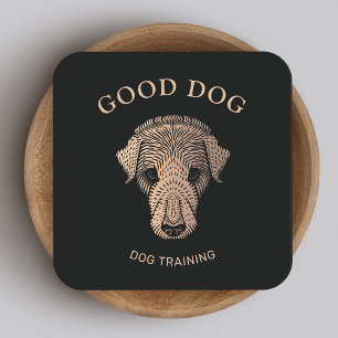 Rose Gold Dog Trainer Training Business Card
