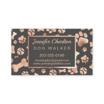 Rose Gold Dog Walker Pet Sitter Paw Print