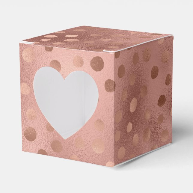 Rose Gold Doodle Dots Favour Box (Front Side)
