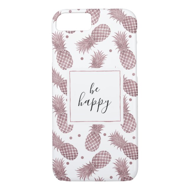 Rose Gold Dots Pineapples Case-Mate iPhone Case (Back)