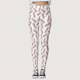 Rose Gold Dots Pineapples Leggings
