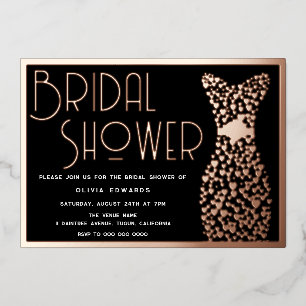 Rose Gold Dress Black Bridal Shower