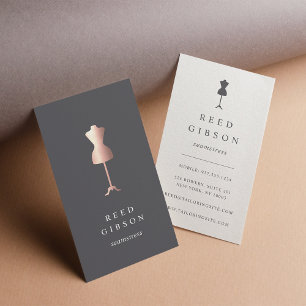Rose Gold Dress Form Seamstress Tailor Designer Business Card