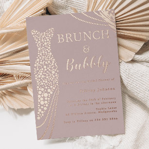 Rose Gold Dress Pink Bridal Shower Brunch & Bubbly