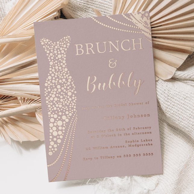 Rose Gold Dress Pink Bridal Shower Brunch & Bubbly (Creator Uploaded)