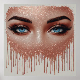 💎 Rose Gold Drip Makeup Art For Glam Bedrooms ✨ Poster