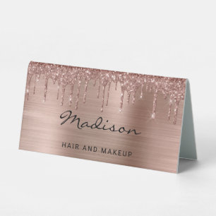 Rose Gold Dripping Glitter Metallic Business
