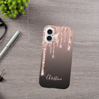 Rose gold drips copper ombre name girly
