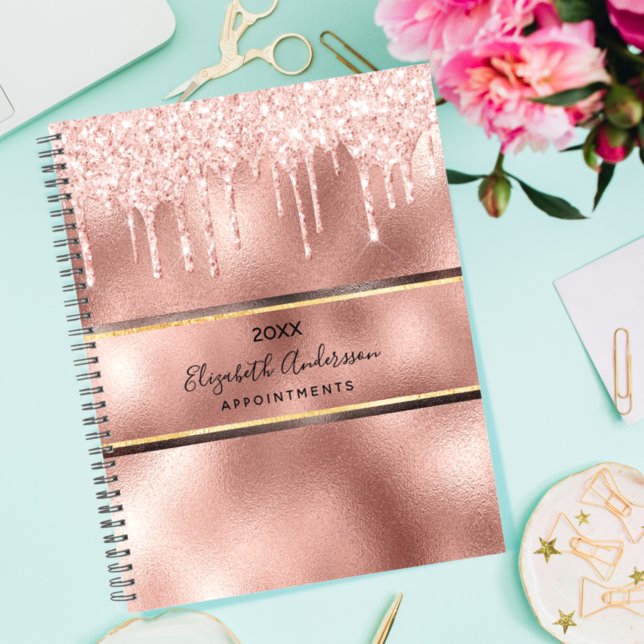 Rose gold drips name 2026 planner (Creator Uploaded)