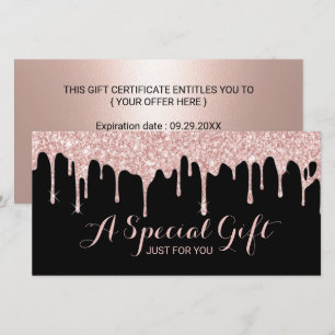 Rose Gold Drips Salon Spa Gift Certificates