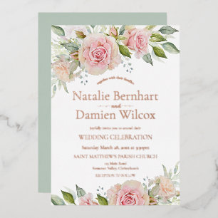 Rose Gold Dusty Green Floral Wedding