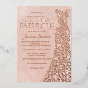 Rose Gold, Dusty Rose & Blush Dress 50th Birthday 