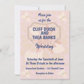 Rose Gold, Dusty Rose & Blush Floral Wedding  Invitation