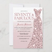 Rose Gold Dusty Rose Pink Womans 70th Birthday