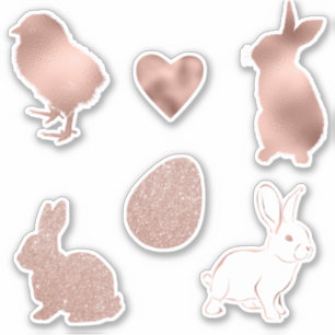 Rose Gold Easter Spring Bunny Egg Glitter
