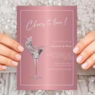 Rose Gold Elegance! Cheers To Love Bridal Shower Invitation