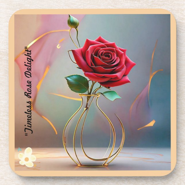 "Rose Gold Elegance" Coaster (Front)