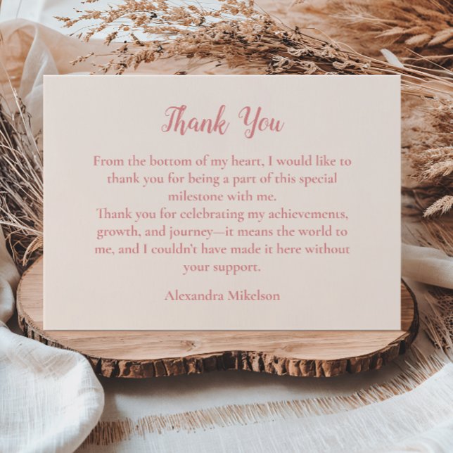 Rose Gold Elegant 50th Birthday Thank You Card (Creator Uploaded)