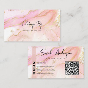 Rose Gold Elegant Abstract Watercolor Business Card