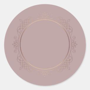 Rose Gold Elegant Blank Template Add Your Text Classic Round Sticker