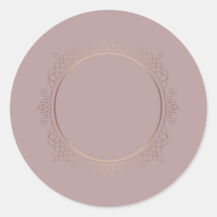 Rose Gold Elegant Blank Template Add Your Text Classic Round Sticker