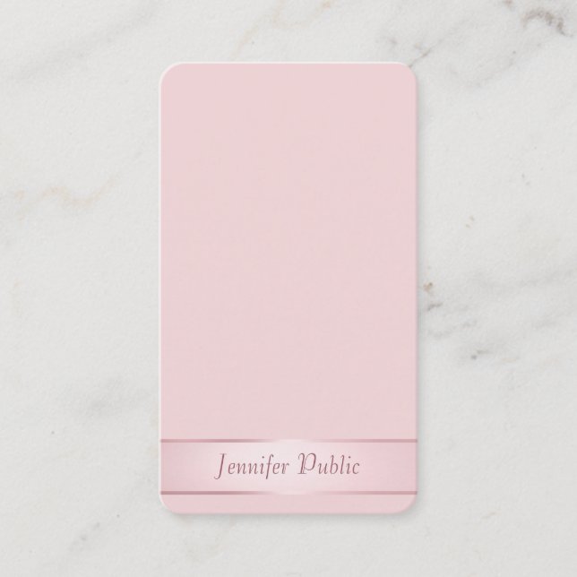 Rose Gold Elegant Calligraphy Script Modern Business Card (Front)