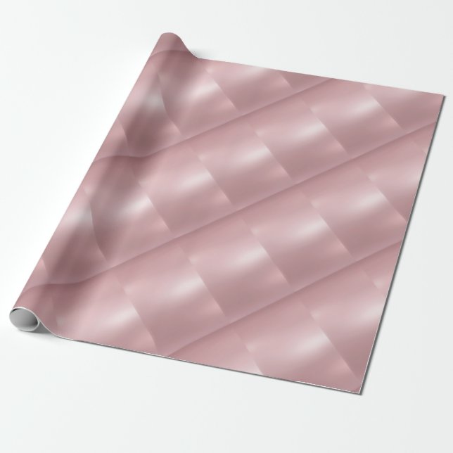 Rose Gold Elegant Glamour Modern Metallic Look Wrapping Paper (Unrolled)