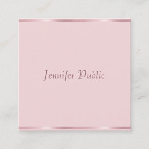 Rose Gold Elegant Hand Script Template Modern Square Business Card