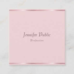 Rose Gold Elegant Handwritten Script Template Square Business Card