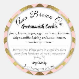 Rose Gold Elegant Ingredients Product Label